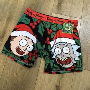 Rick & Morty Men's Santa Hat Holiday Boxer Brief Stretch‎ Size X-Large NEW